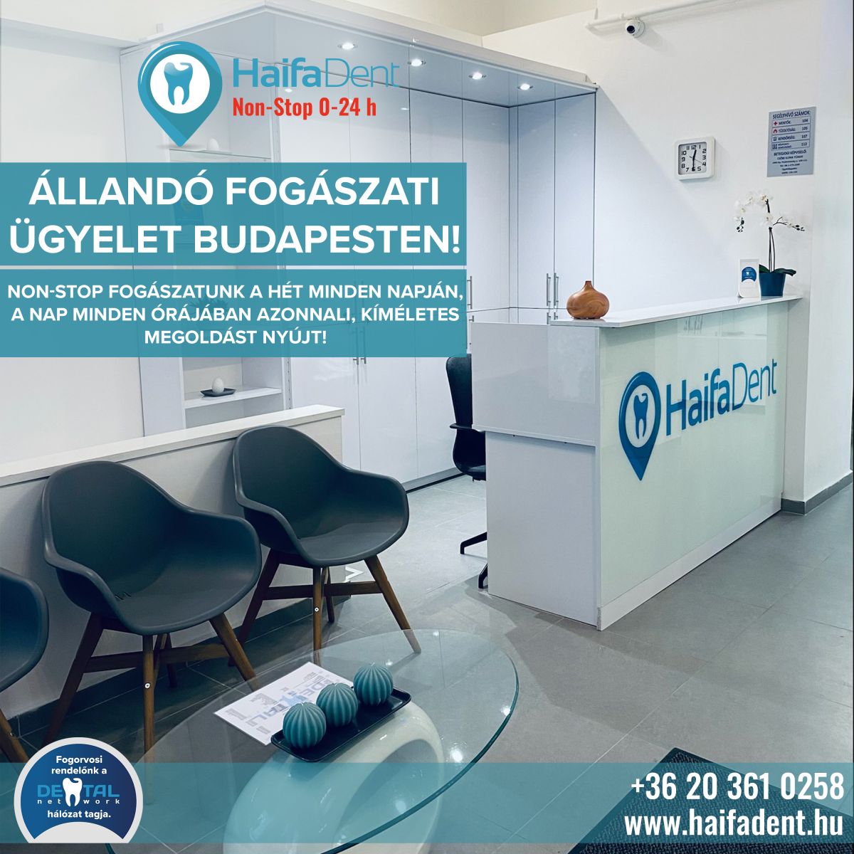 HaifaDent fogászati recepció és váró